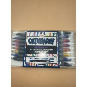 Kuretake ZIG Calligraphy Pens, 8 Colors set, 2mm. 5mm Dual Tip Markers,
